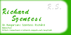 richard szentesi business card